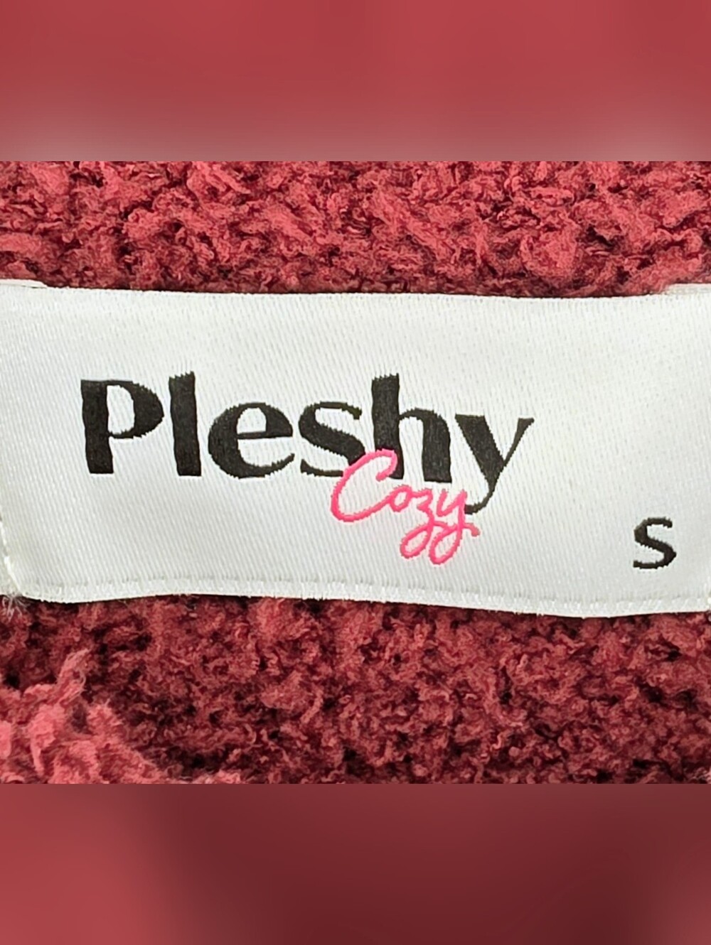 Pleshy Cozy 4 Piece Lounge Set Burgundy Eyelash Knit Cardigan Shorts Pants S View 5